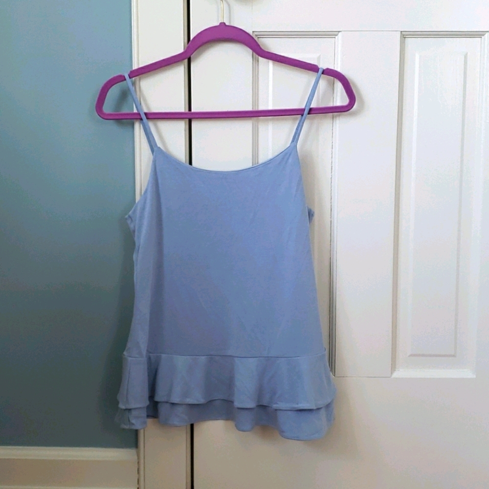 NWT Blue Peplum Tank Top